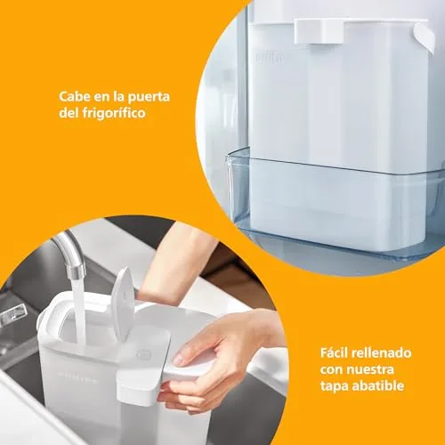PHILIPS ▫️ Water – Dispensador de água filtrada à medida (3 L) – Água fresca e limpa, com 3 filtros Anticalc+ que melhoram o sabor e reduzem o calcário e as impurezas, sem BPA 5
