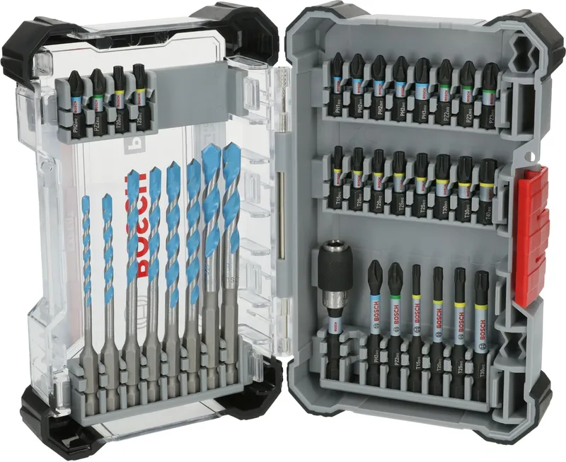 Bosch ▫️ Conjunto de 35 peças 35 x PRO Impact Mixed (para betão, azulejos macios, 200 x 107 mm, acessórios profissionais, chave de fendas, chave de fendas, chaves de fendas)