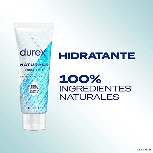 Durex ▫️ Naturals Lubrificante Hidratante, Ácido Hialurónico, 100% Natural, Sem Fragrância, Corantes nem Agentes Irritantes – 100 ml 100 ml 2