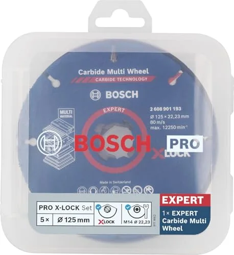 Bosch Accessories ▫️ Conjunto Bosch Professional com 5 discos de lixa e discos de corte X-LOCK, aço inoxidável, metal, Ø 125 mm, acessórios para esmeriladora 2