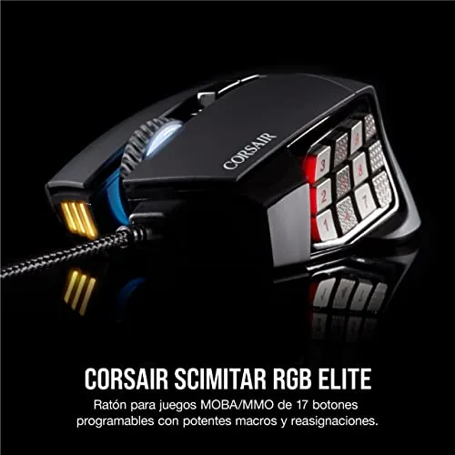 Corsair ▫️ Rato de jogos Scimitar Elite RGB Ótico para MOBA/MMO - Preto 3