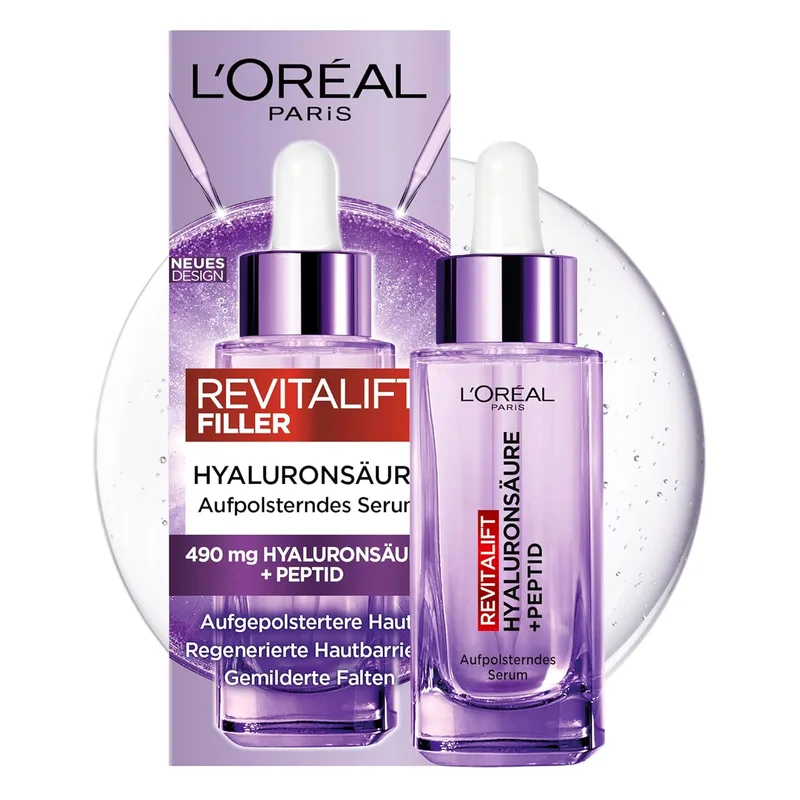L'Oreal Paris ▫️ Sérum Hyaluron da L'Oréal Paris, Revitalift Filler, tratamento facial antienvelhecimento e antirugas, com 1,5% de ácido hialurónico puro e vitamina C, 30 ml