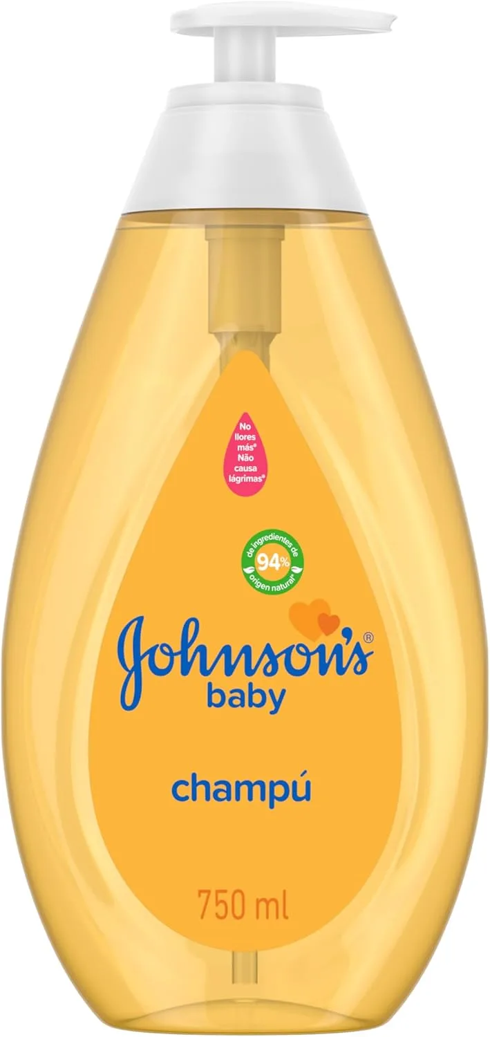Johnson's Baby ▫️ Shampoo com aloé vera e vitamina B5 (750 ml), champô hidratante e hipoalergénico para bebés e recém-nascidos, com a fórmula "No More Crying", sem sulfatos e parabenos.