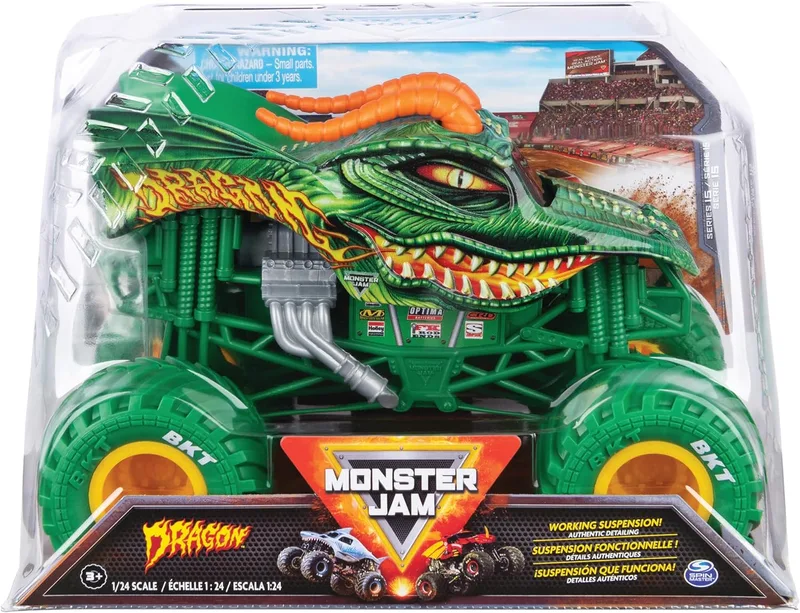 Monster Jam ▫️ Monster Truck Cars - Autêntico Monster Truck Oficial Escala 1:24-6056371 - Modelo Aleatório - Brinquedos Crianças 3 anos +