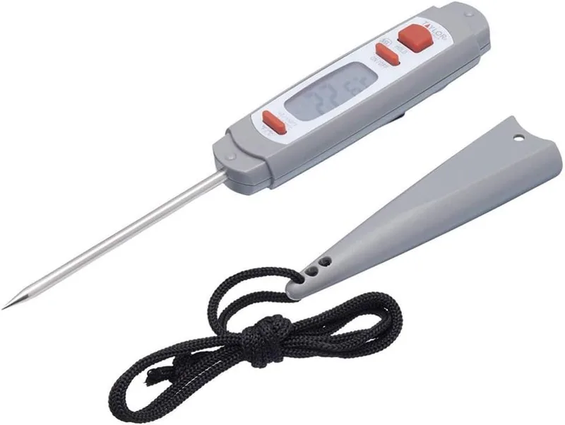 Taylor ▫️ Termómetro de cozinha digital Pro, termómetro digital com sonda para medir a temperatura da carne, capa protetora antimicrobiana, pilha incluída, cinzento, 18 cm, 1 unidade
