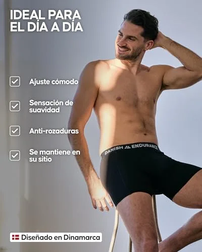 DANISH ENDURANCE ▫️ Cuecas boxer para homem, algodão, roupa interior, embalagem de 6 peças 3