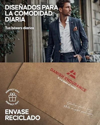 DANISH ENDURANCE ▫️ Cuecas boxer para homem, algodão, roupa interior, embalagem de 6 peças 5
