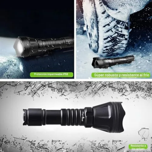Odepro ▫️ KL52 Plus Lanterna LED com zoom de 800 lúmenes, vermelho, verde, IR850 e branco 4