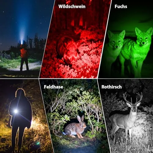 Odepro ▫️ KL52 Plus Lanterna LED com zoom de 800 lúmenes, vermelho, verde, IR850 e branco 5