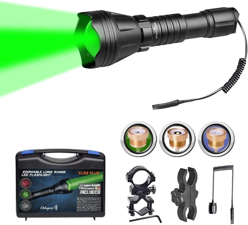 Odepro ▫️ KL52 Plus Lanterna LED com zoom de 800 lúmenes, vermelho, verde, IR850 e branco