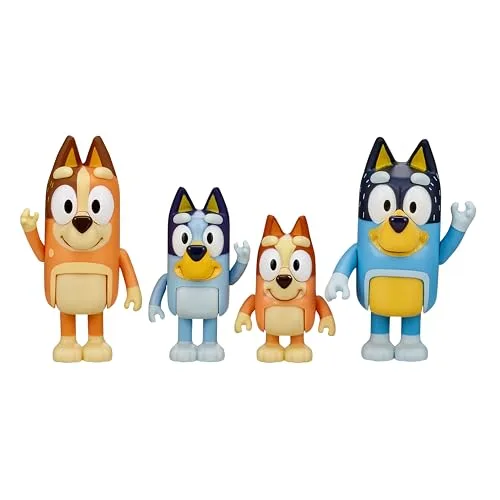 Bluey ▫️ Conjunto de 4 figuras da família, figuras com 6,3-7,6 cm 3