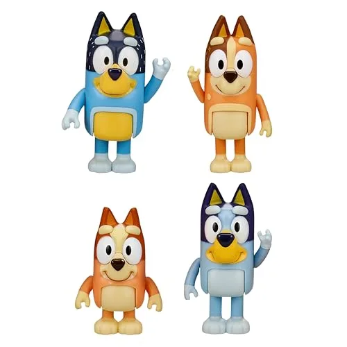 Bluey ▫️ Conjunto de 4 figuras da família, figuras com 6,3-7,6 cm 4