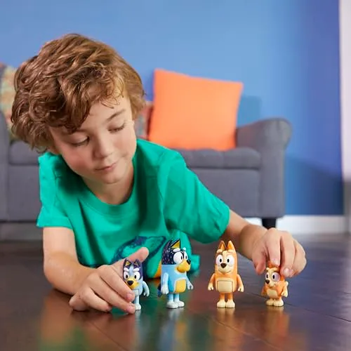 Bluey ▫️ Conjunto de 4 figuras da família, figuras com 6,3-7,6 cm 5