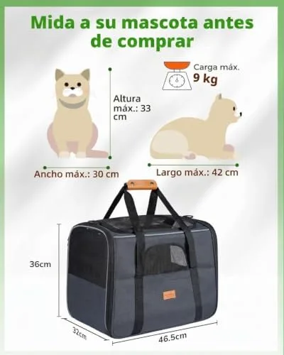 Morpilot ▫️ Transportador para cães e gatos, bolsa de transporte respirável para animais de estimação, bolsa de viagem com alça de ombro ajustável, transportador para gatos com colchão macio + tigela dobrável 45,7 L x 31,8 L x 35,6 A cm 3