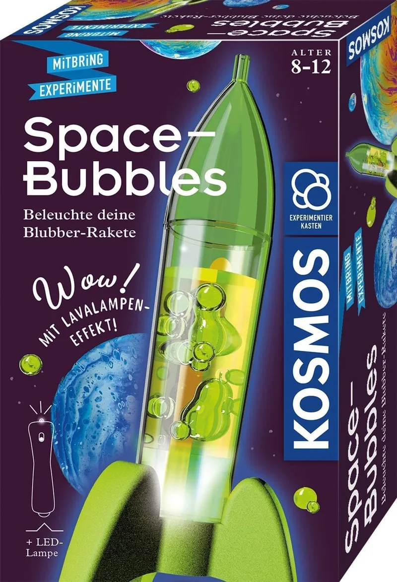 Kosmos ▫️ 657789 Bolhas Espaciais, Mini Lâmpada de Lava com Foguetes "Faça Você Mesmo", Kit de Experiências para Maiores de 8 Anos, Experiências de Fantasia, Lembranças e Actividades de Aniversário