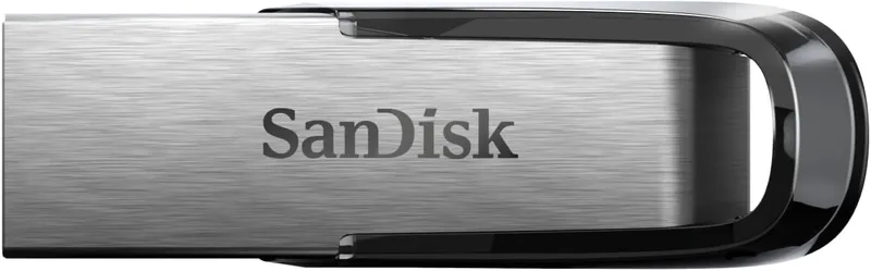 SanDisk ▫️ Pen USB Ultra Flair de 512 GB, USB 3.0 (velocidade de leitura até 150 MB/s, proteção por palavra-passe, estrutura metálica elegante e resistente, prateada) Preto