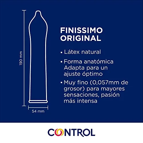 CONTROL ▫️ Finissimo Original – Preservativos Superfinos de 0,05 mm de látex natural – 12 preservativos 2