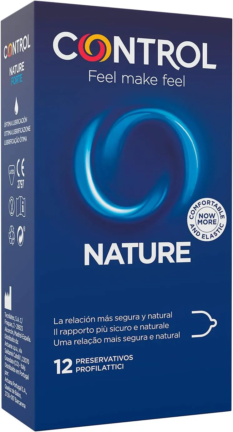 CONTROL ▫️ Preservativos Nature. Caixa de 12 preservativos para um prazer natural, lubrificado e seguro. Desfrute de preservativos de ajuste perfeito para uma relação segura.