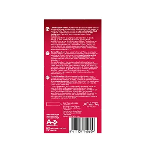 CONTROL ▫️ Strawberry – Preservativos com aroma a morango, em látex natural – 12 preservativos 3