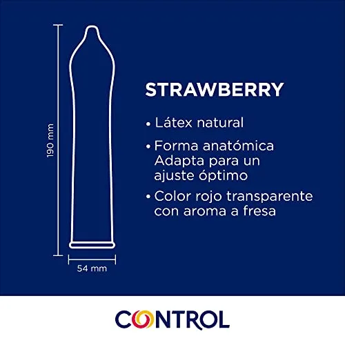 CONTROL ▫️ Strawberry – Preservativos com aroma a morango, em látex natural – 12 preservativos 6