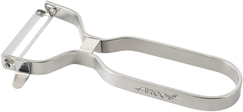 Arcos ▫️ Descascador de tomate profissional em aço inoxidável cromado, 130 mm. Descascador de legumes e hortaliças. Adequado para a máquina de lavar louça. Cor prateada | Descascador profissional para legumes e hortaliças, adequado para a máquina de lavar louça. Cor prateada.