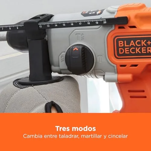 Black+Decker ▫️ Berbequim de percussão SDS-Plus a bateria de 18 V, energia de impacto de 1,2 J, 3 modos, inclui broca para betão de 6 mm e caixa do kit, BCD900B-XJ 3