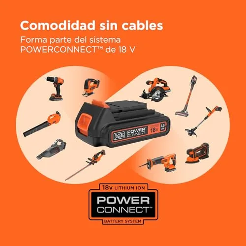 Black+Decker ▫️ Berbequim de percussão SDS-Plus a bateria de 18 V, energia de impacto de 1,2 J, 3 modos, inclui broca para betão de 6 mm e caixa do kit, BCD900B-XJ 4