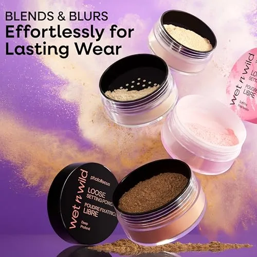 Wet n Wild ▫️ Photo Focus Pó Fixador Solto, Pó Fixador Sedoso e Leve para Fixar, Matificar, Absorver a Oleosidade e Fazer «Baking», Efeito Suavizante, Sabor a Banana, 20 g 4