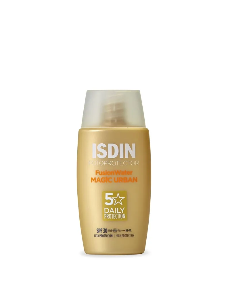 ISDIN Fotoprotection Fusion Water Urban SPF 30, ultra-leve, Creme Fluido de Ácido Hialurónico Protetor Solar Facial com Ação Anti-Poluição para Ambientes Urbanos, 50 ml