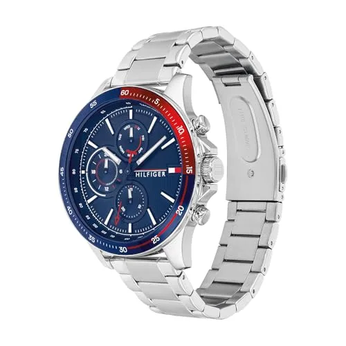 Tommy Hilfiger ▫️ Relógio cronógrafo para homem, coleção Bank, com bracelete em aço prateado - 1792293 2