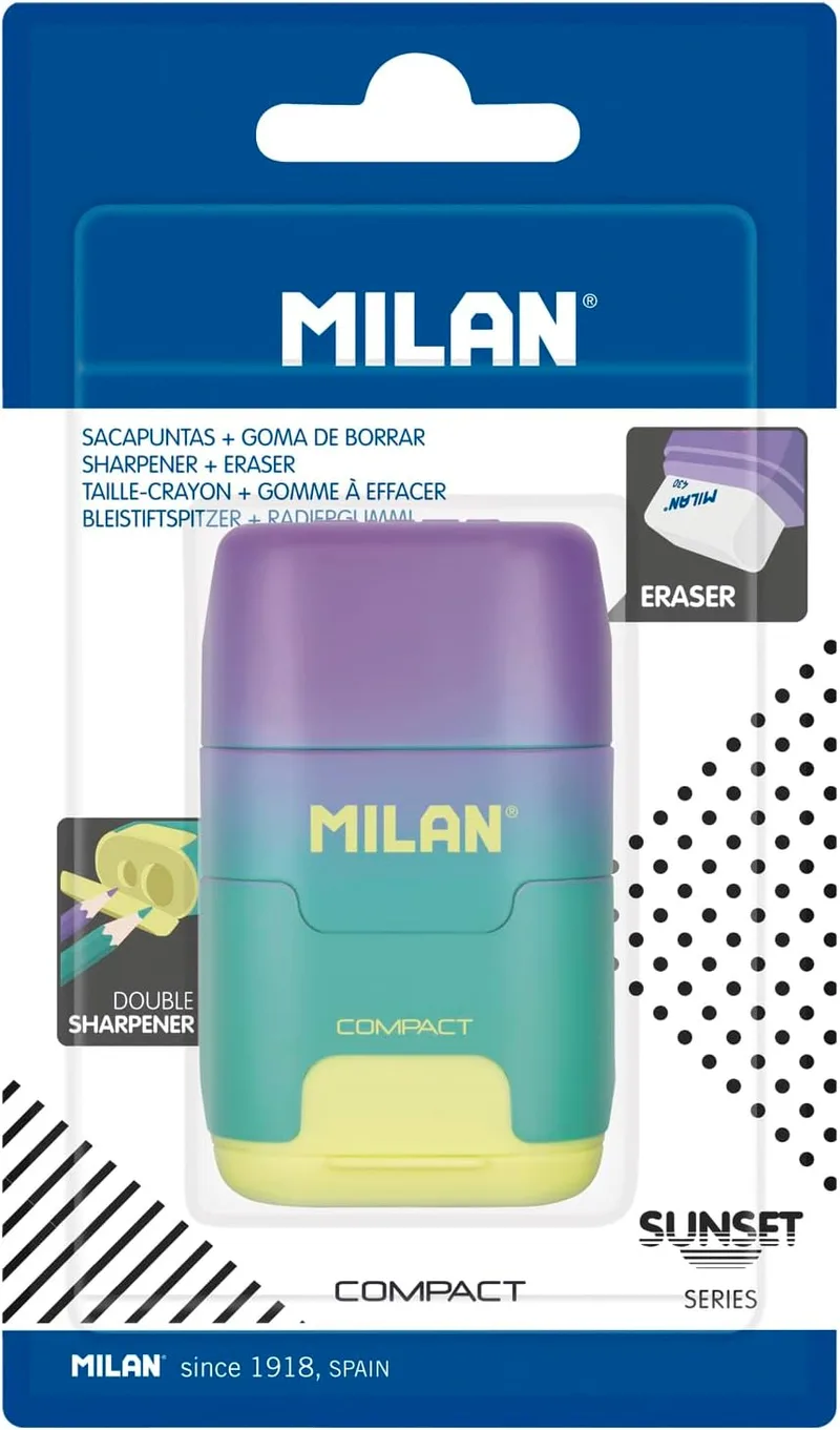 MILAN ▫️ Blister Afilaborra Compact Sunset Turquesa - Amarelo
