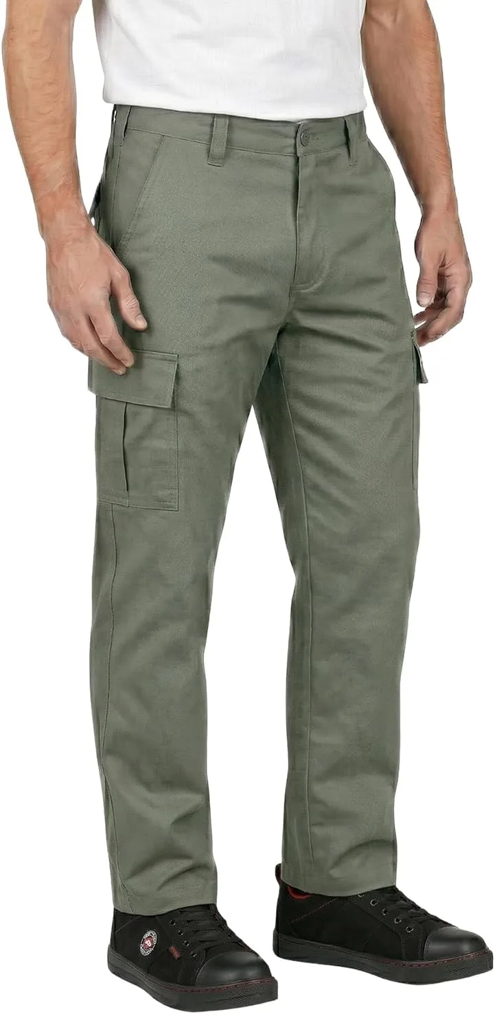 Lee Cooper ▫️ LCPNT205 Calças cargo clássicas de trabalho com vários bolsos, fáceis de cuidar e resistentes, para homem