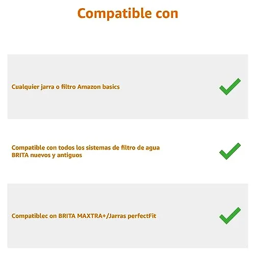 Amazon Basics ▫️ Cartuchos filtrantes de água, 6 unidades, embalagem de 1, adequados e compatíveis com todos os jarros BRITA, incluindo os modelos PerfectFit e os jarros Amazon Basic 4