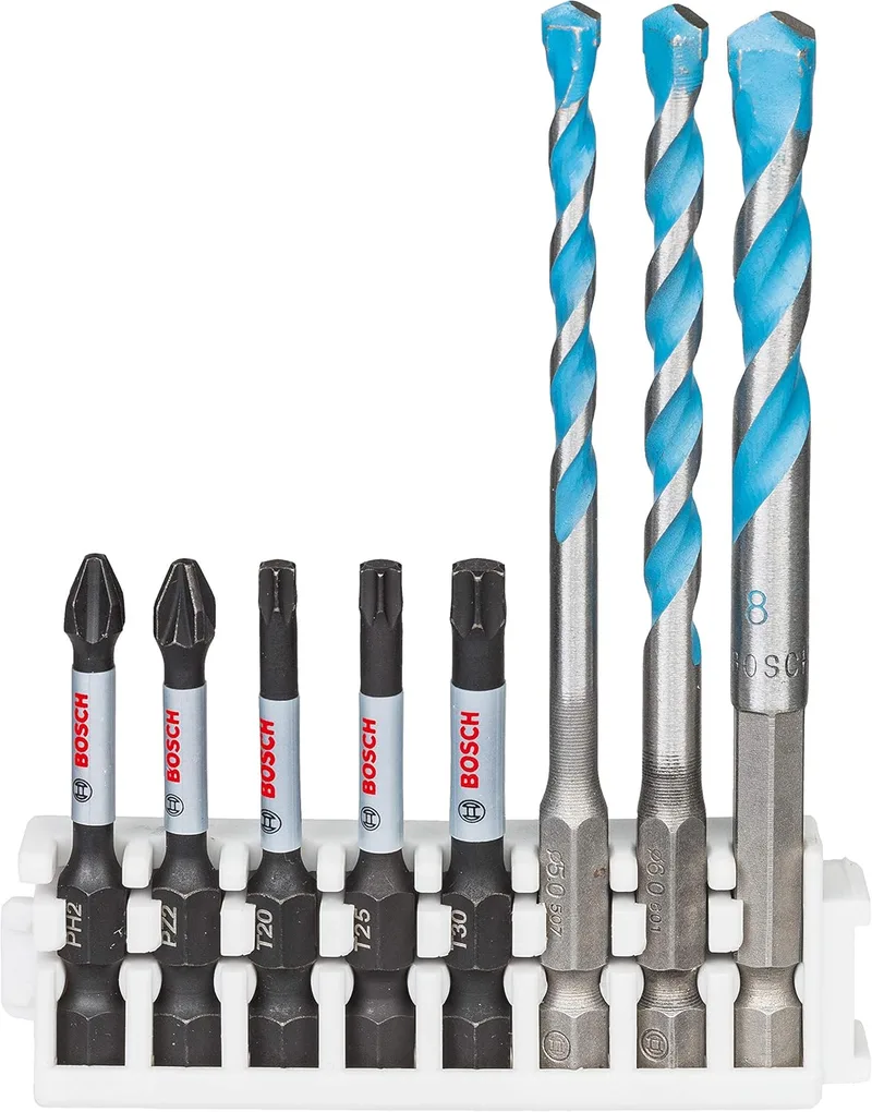 Bosch ▫️ Conjunto de 8 brocas de controlo para aparafusadoras e brocas multiusos Pick and Click Professional, acessório para berbequim de impacto, pequeno