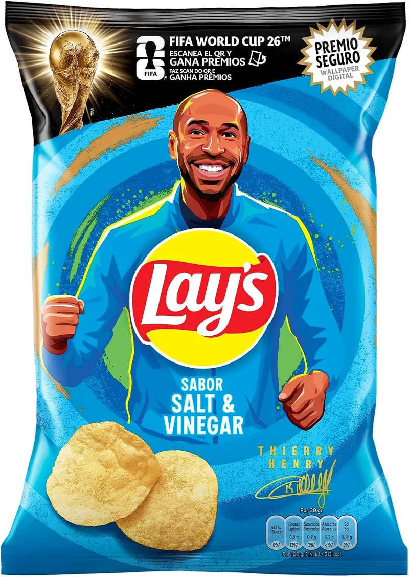 Lay's ▫️ Vinagreta, Batatas fritas provenientes de culturas sustentáveis com sabor a sal e vinagre, Produto para aperitivo, embalagem individual, 150 g
