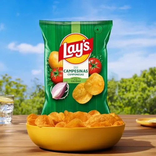Lay's ▫️ Campesinas, Batatas fritas provenientes de culturas sustentáveis com sabores vegetais, Produto para aperitivo, embalagem individual, 150 g 6