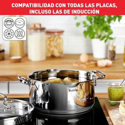 Tefal ▫️ Duetto Plus - Conjunto de 4 peças + 3 acessórios, aço inoxidável 5