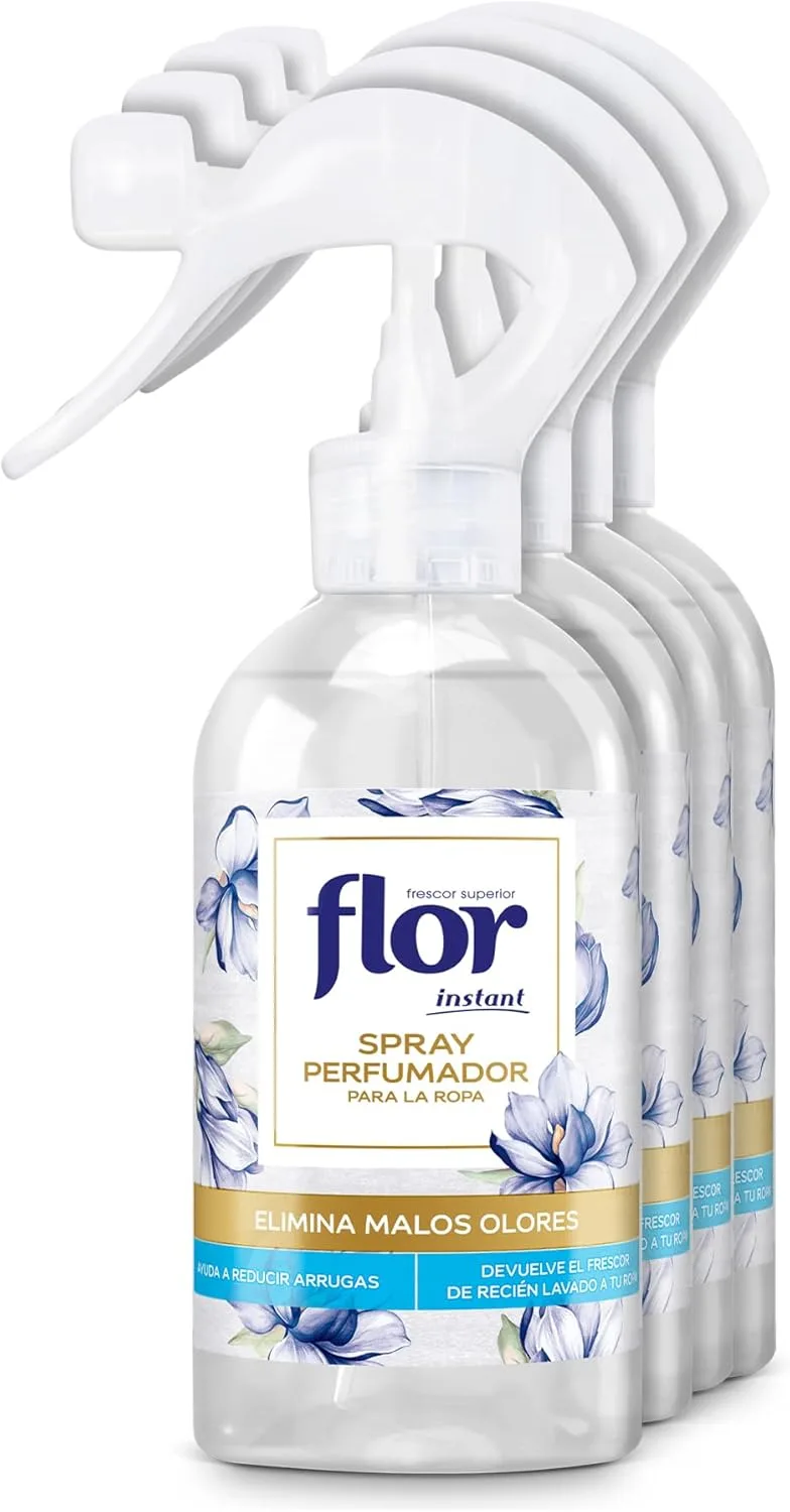 Flor ▫️ Instant - Perfume para a roupa, fragrância azul - embalagem de 4