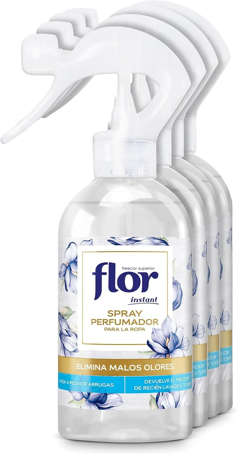 Flor ▫️ Instant – Perfume para a roupa, fragrância azul – embalagem de 4