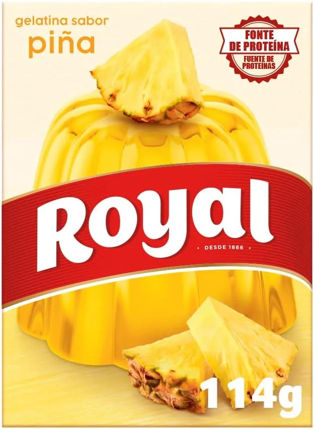 Royal ▫️ Geleia Real sabor ananás, mistura em pó 10 porções, embalagem 2 x 57 g - 114 g