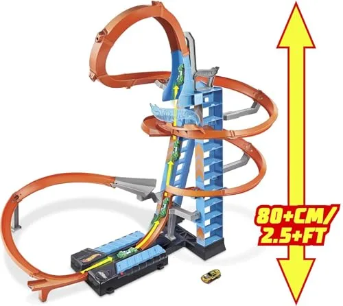 Hot Wheels ▫️ Sky Crash Tower: Pista e carro de brincar 3