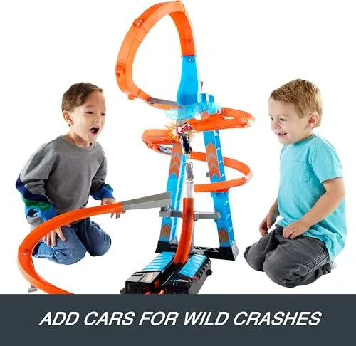 Hot Wheels ▫️ Sky Crash Tower: Pista e carro de brincar 5
