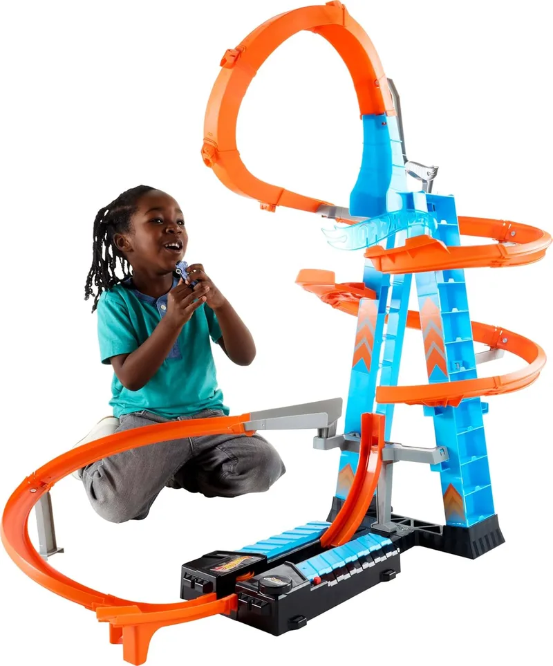 Hot Wheels ▫️ Sky Crash Tower: Pista e carro de brincar