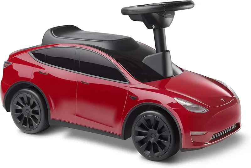 Radio Flyer ▫️ O Meu Primeiro Tesla Modelo Y, brinquedo vermelho para crianças pequenas, para passear, para idades entre os 1,5 e os 4 anos