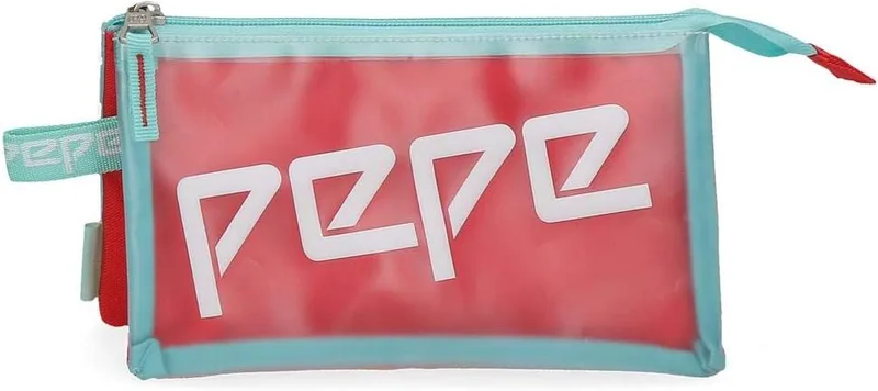 Pepe Jeans ▫️ Cristal, Estojo com Três Compartimentos para Meninas, Multicolorido, 22 x 12 x 5 cm