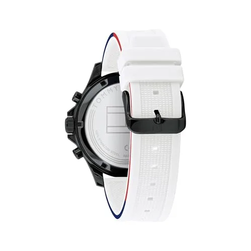 Tommy Hilfiger ▫️ Relógio analógico multifunções de quartzo para homem, com bracelete em silicone branco - 1791723 3