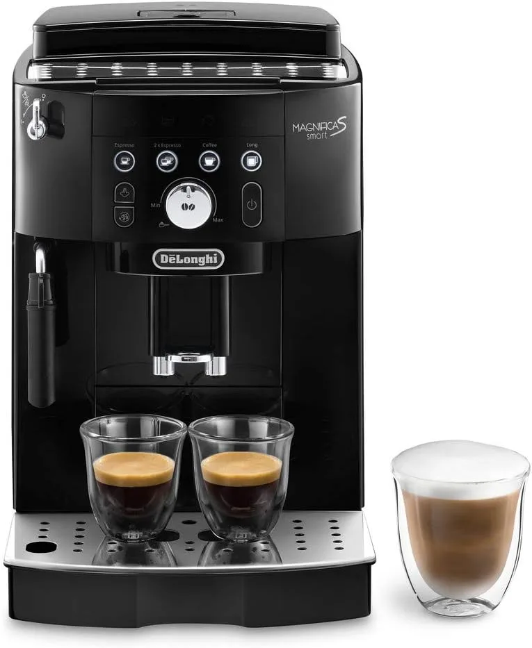 De'Longhi ▫️ Magnifica S Smart ECAM230.13.B Máquina de café superautomática com bocal para cappuccino e leite quente, 4 bebidas, moedor integrado, painel de controlo One-Touch