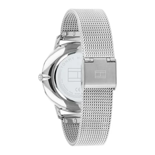 Tommy Hilfiger ▫️ Relógio analógico de quartzo para mulher, com bracelete em malha de aço inoxidável prateado ou bracelete em pele rosa 3