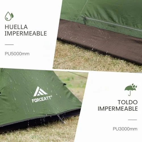 Forceatt ▫️ Tenda Tenda para 2-3 Pessoas, Tenda Ultraleve para 3-4 Estações, Resistente à Água e ao Vento, Fácil de Montar, Adequada para Viagens, Acampamento e Caminhadas. 4