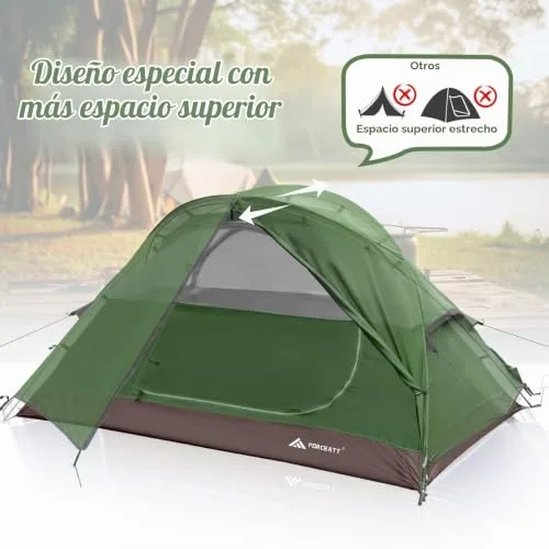 Forceatt ▫️ Tenda Tenda para 2-3 Pessoas, Tenda Ultraleve para 3-4 Estações, Resistente à Água e ao Vento, Fácil de Montar, Adequada para Viagens, Acampamento e Caminhadas. 5
